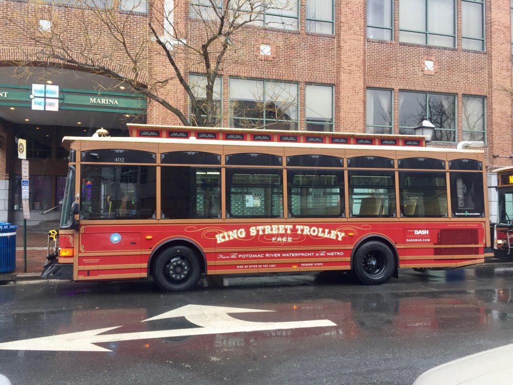 trolley ônibus gratuito em Alexandria Virgínia