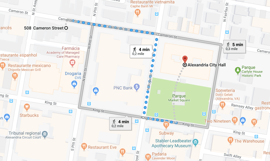 mapa de old town alexandria virginia