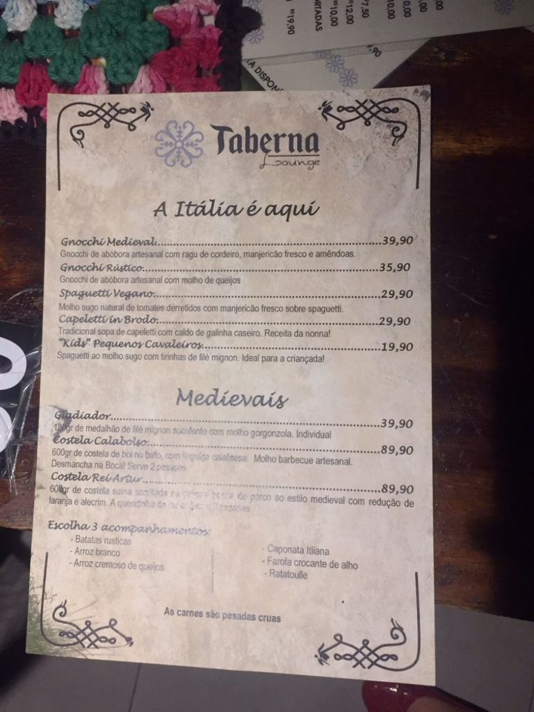 Taberna Lounge Santa Teresa Preços