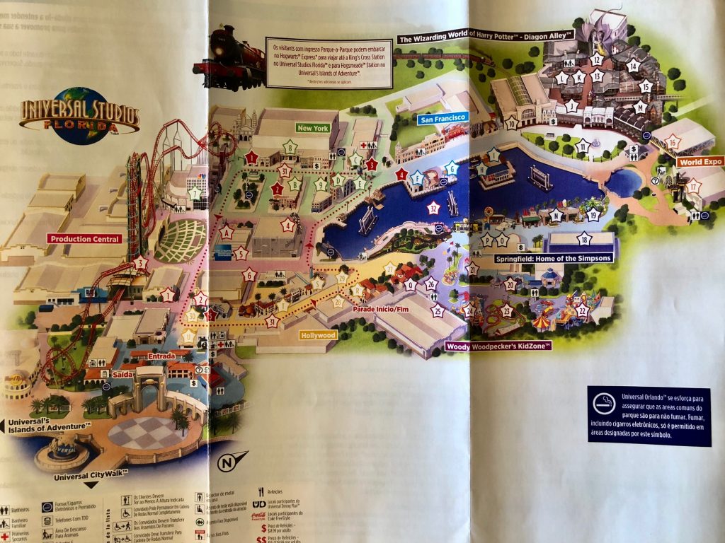 mapa parque universal studios em orlando