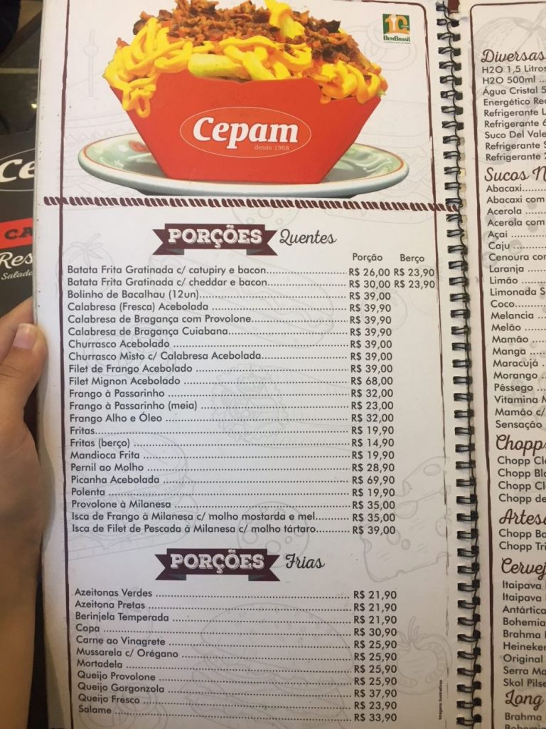 Preços padaria CEPAM