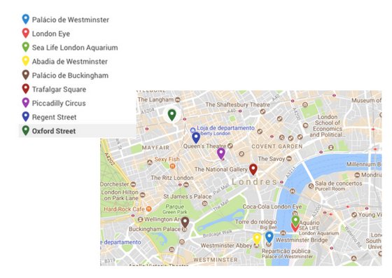 o que fazer em Londres mapa do centro da cidade