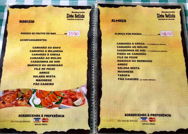 menu zinho batista