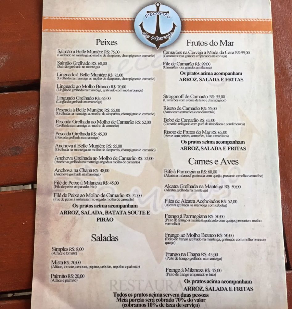 restaurante praia da lagoinha