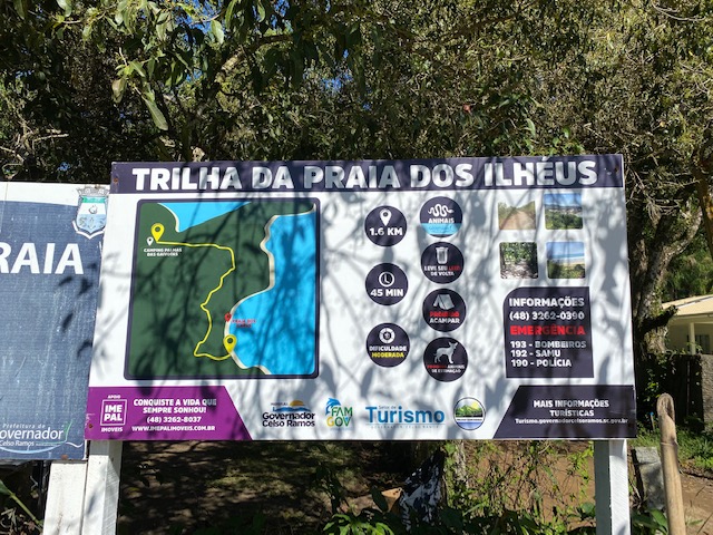placa trilha praia dos ilhéus